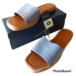 Universal Thread Maren Square Toe Espadrille Slide Sandals Size 10 W